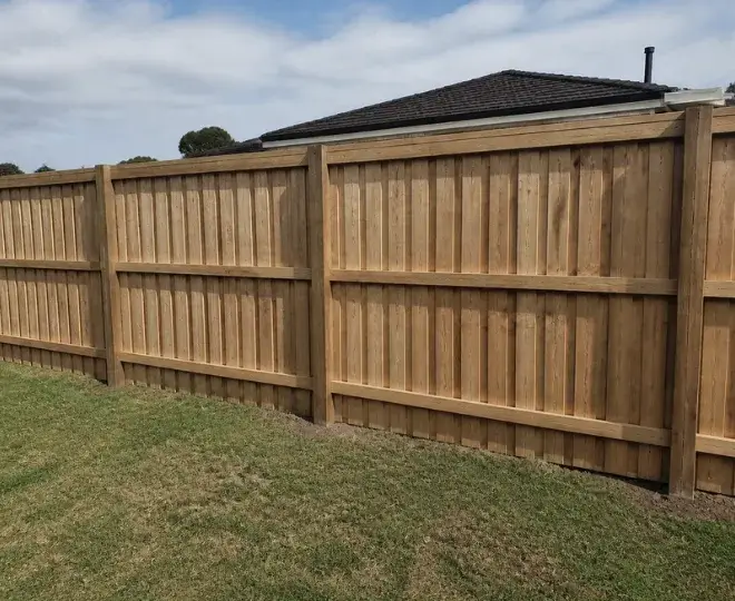 A timber fence installed at the side of a property in South Toowoomba